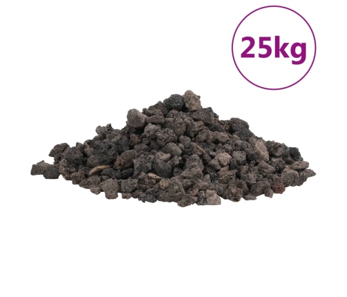 vidaXL vulkāniskie ieži, 25 kg, melni, 1-2 cm
