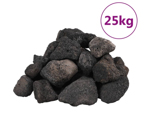 vidaXL vulkāniskie ieži, 25 kg, melni, 5-8 cm