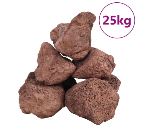 vidaXL vulkāniskie ieži, 25 kg, sarkani, 10-30 cm