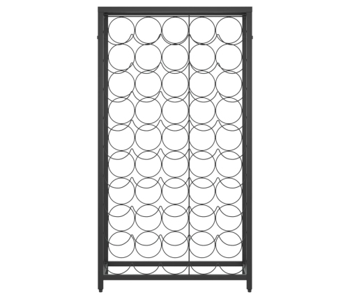 vidaXL vīna pudeļu plaukts 45 pudelēm, 54x18x100 cm, melna dzelzs