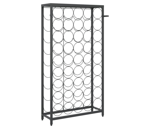 vidaXL vīna pudeļu plaukts 45 pudelēm, 54x18x100 cm, melna dzelzs