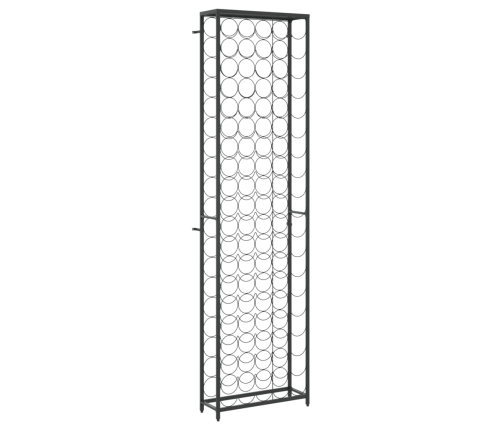 vidaXL vīna pudeļu plaukts 95 pudelēm, 54x18x200 cm, melna dzelzs