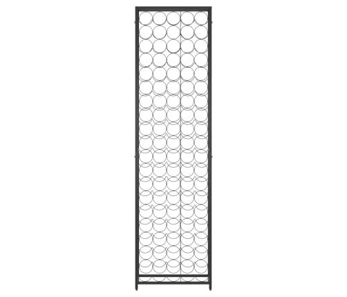 vidaXL vīna pudeļu plaukts 95 pudelēm, 54x18x200 cm, melna dzelzs