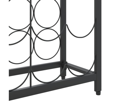 vidaXL vīna pudeļu plaukts 95 pudelēm, 54x18x200 cm, melna dzelzs