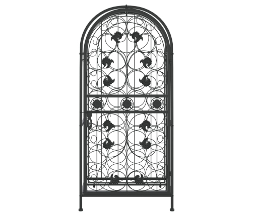 vidaXL vīna pudeļu plaukts 33 pudelēm, 45x36x100 cm, melna dzelzs