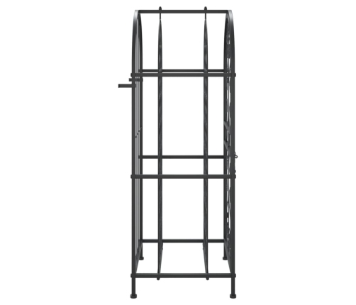 vidaXL vīna pudeļu plaukts 33 pudelēm, 45x36x100 cm, melna dzelzs