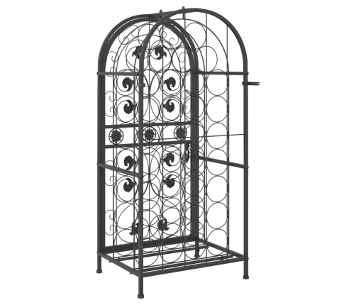 vidaXL vīna pudeļu plaukts 33 pudelēm, 45x36x100 cm, melna dzelzs