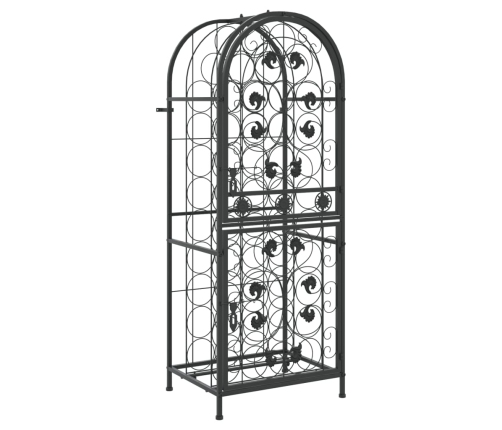 vidaXL vīna pudeļu plaukts 41 pudelei, 45x36x120 cm, kalta dzelzs