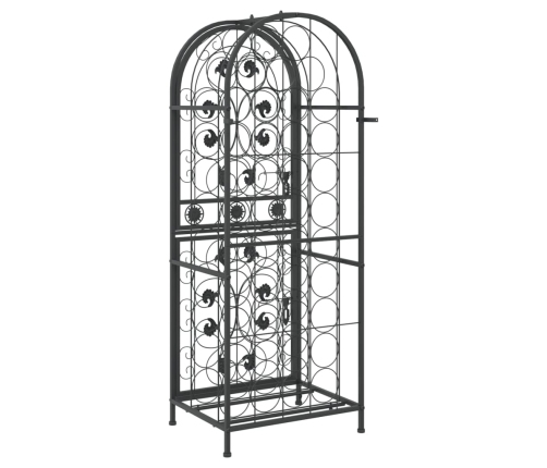 vidaXL vīna pudeļu plaukts 41 pudelei, 45x36x120 cm, kalta dzelzs