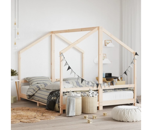 Bērnu Gultas Rāmis, 2X(80X200) Cm, Priedes Masīvkoks Vidaxl