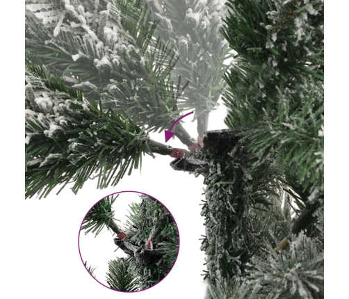 vidaXL mākslīgā Ziemassvētku egle ar sniegu, 150 cm