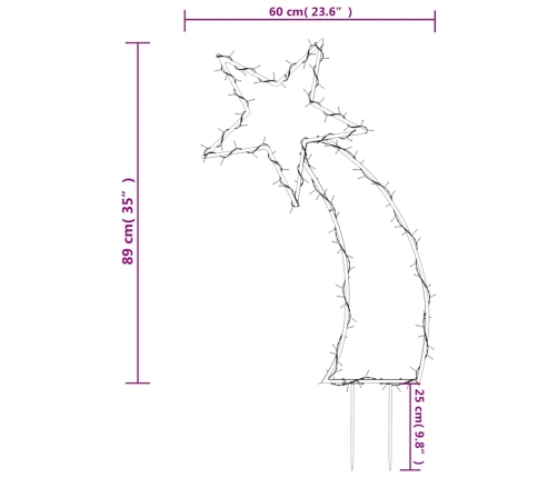 Ziemassvētku Gaismas Dekors, Zvaigzne, 115 Led, 89 Cm Vidaxl