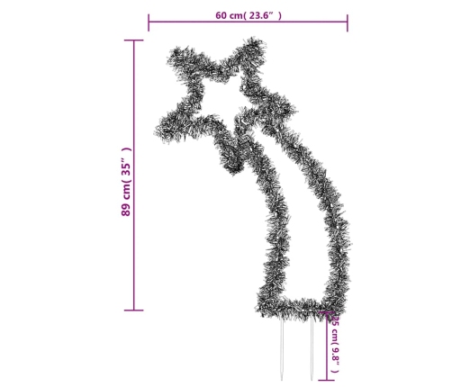 vidaXL Ziemassvētku gaismas dekors, zvaigzne, 115 LED, 89 cm