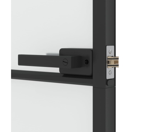 vidaXL iekšdurvis, 93x201,5 cm, melnas, rūdīts stikls un alumīnijs