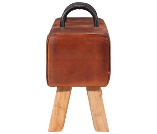 vidaXL vingrošanas buks, 110 cm, brūna dabīgā āda