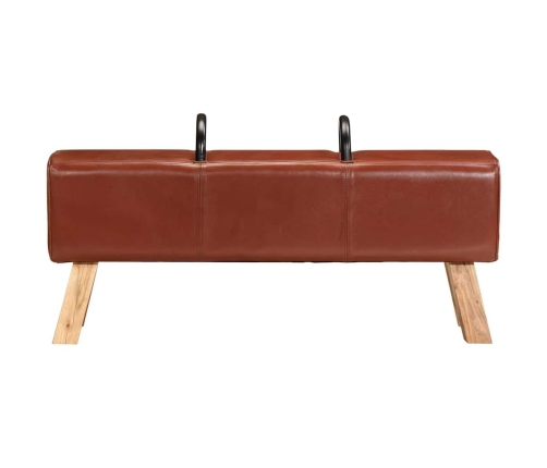 vidaXL vingrošanas buks, 110 cm, brūna dabīgā āda