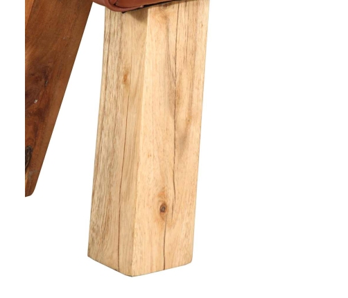 vidaXL vingrošanas buks, 110 cm, brūna dabīgā āda