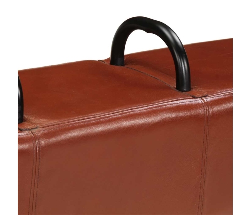 vidaXL vingrošanas buks, 110 cm, brūna dabīgā āda