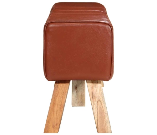 vidaXL vingrošanas buks, 160 cm, brūna dabīgā āda