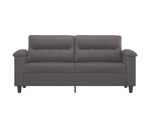 vidaXL divvietīgs dīvāns, pelēks, 140 cm, mākslīgā āda