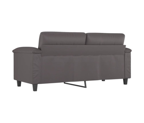 vidaXL divvietīgs dīvāns, pelēks, 140 cm, mākslīgā āda