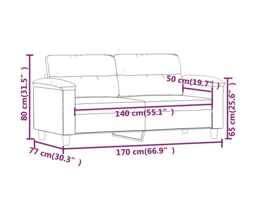 vidaXL divvietīgs dīvāns, pelēks, 140 cm, mākslīgā āda