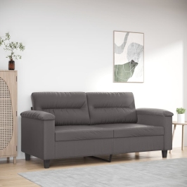 Divvietīgs Dīvāns, Pelēks, 140 Cm, Mākslīgā Āda Vidaxl