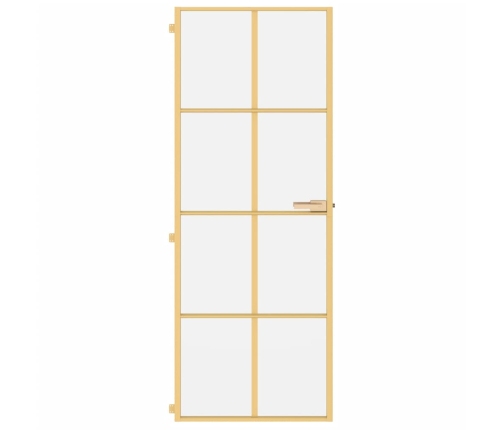 vidaXL iekšdurvis, 76x201,5 cm, zelta krāsā, rūdīts stikls, alumīnijs