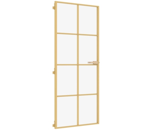 vidaXL iekšdurvis, 83x201,5 cm, zelta krāsā, rūdīts stikls, alumīnijs