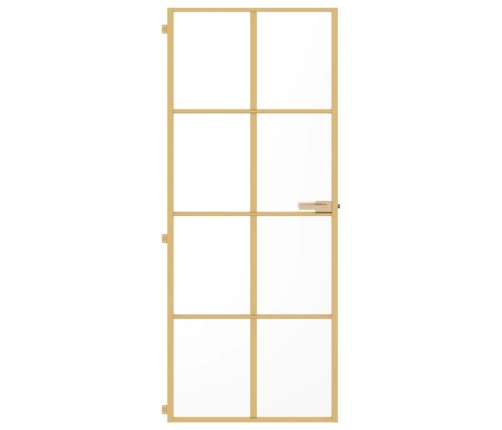 vidaXL iekšdurvis, 83x201,5 cm, zelta krāsā, rūdīts stikls, alumīnijs