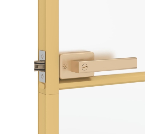 vidaXL iekšdurvis, 83x201,5 cm, zelta krāsā, rūdīts stikls, alumīnijs