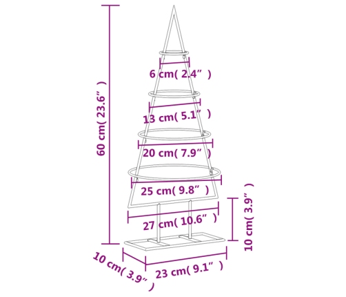 vidaXL Ziemassvētku eglīte, metāls, melna, 60 cm