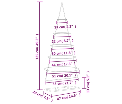 Dekoratīva Ziemassvētku Eglīte, Metāls, Melna, 125 Cm Vidaxl