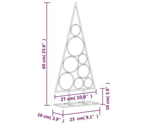 vidaXL Ziemassvētku eglīte, metāls, melna, 60 cm