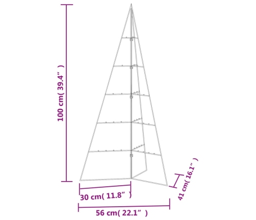 vidaXL Ziemassvētku eglīte, metāls, koka pamatne, melna, 100 cm