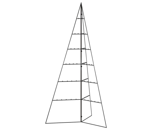 vidaXL Ziemassvētku eglīte, metāls, koka pamatne, melna, 140 cm