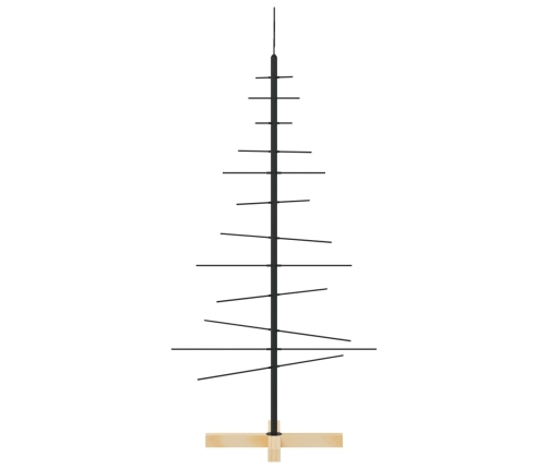 vidaXL Ziemassvētku eglīte, metāls, koka pamatne, melna, 120 cm