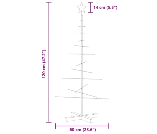 vidaXL Ziemassvētku eglīte, metāls, koka pamatne, melna, 120 cm