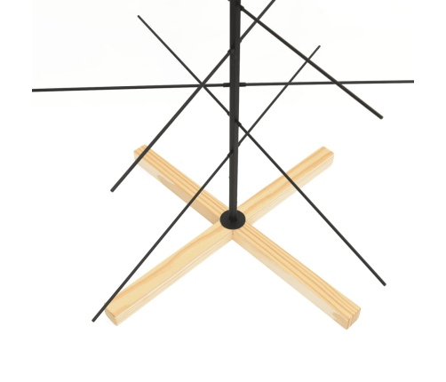 vidaXL Ziemassvētku eglīte, metāls, koka pamatne, melna, 180 cm
