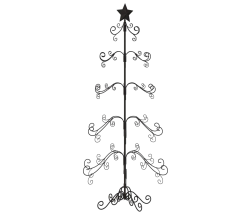 vidaXL dekoratīva Ziemassvētku eglīte, metāls, melna, 150 cm