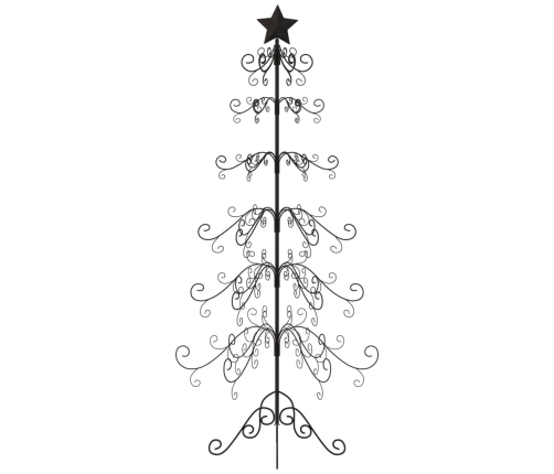 vidaXL Ziemassvētku eglīte, metāls, koka pamatne, melna, 180 cm