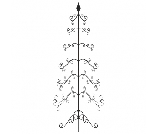 vidaXL Ziemassvētku eglīte, metāls, koka pamatne, melna, 215 cm