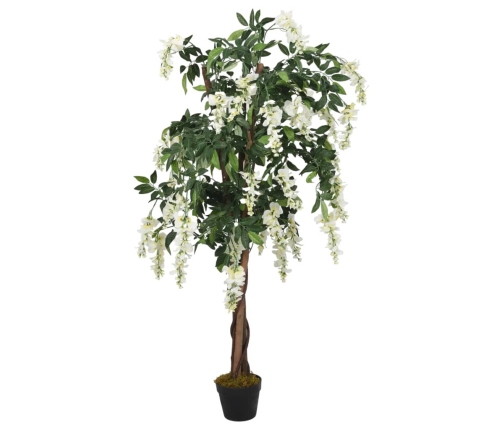 vidaXL mākslīgā vistērija, 840 lapas, 120 cm, zaļa un balta