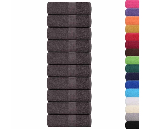 Viesu Dvieļi 10 Gab Antracīts 30X50 Cm 360 Gsm 100% Kokvilna Vidaxl