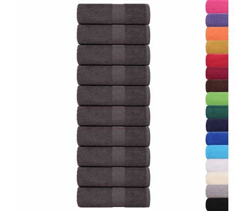 Viesu Dvieļi 50 Gab. Antracīts 30X50 Cm 360 Gsm 100% Kokvilna Vidaxl