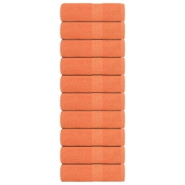 Ziepju Dvieļi, 10 Gab., Oranži, 30X30Cm, 360 Gsm, 100% Kokvilna Vidaxl