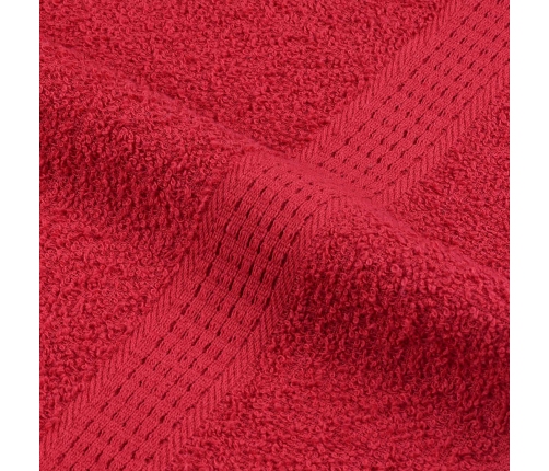 vidaXL vannas dvieļi, 10 gab., sarkani, 100x150 cm, 100% kokvilna
