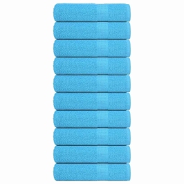 Vannas Dvieļi, 10 Gab., Tirkīzzili, 100X150 Cm, 100% Kokvilna Vidaxl