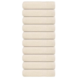 Dušas Dvieļi, 10 Gab., Krēmkrāsa, 70X140 Cm, 100% Kokvilna Vidaxl