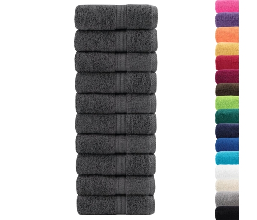 vidaXL viesu dvieļi SOLUND, 50 gab., antracītpelēki, 30x50 cm, 600 gsm